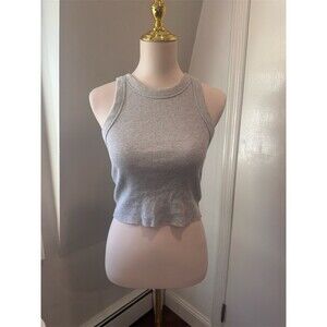 Aerie | Ribbed Cropped Tank Top | Heather Gray |Size Small
